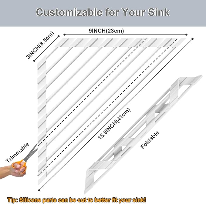 Triangular Sink Rack, Foldable Sink Drying mat, Heat-Resistant, and Rust-Proof - Image 2
