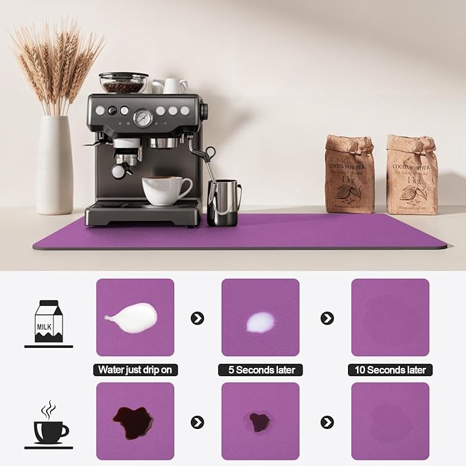 Dish Drying Mat for Kitchen Counter | Coffee Bar Mat for Countertops | Heat - Image 4
