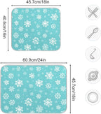 Winter Snowflake Turquoise Dish Drying Mat - Image 3