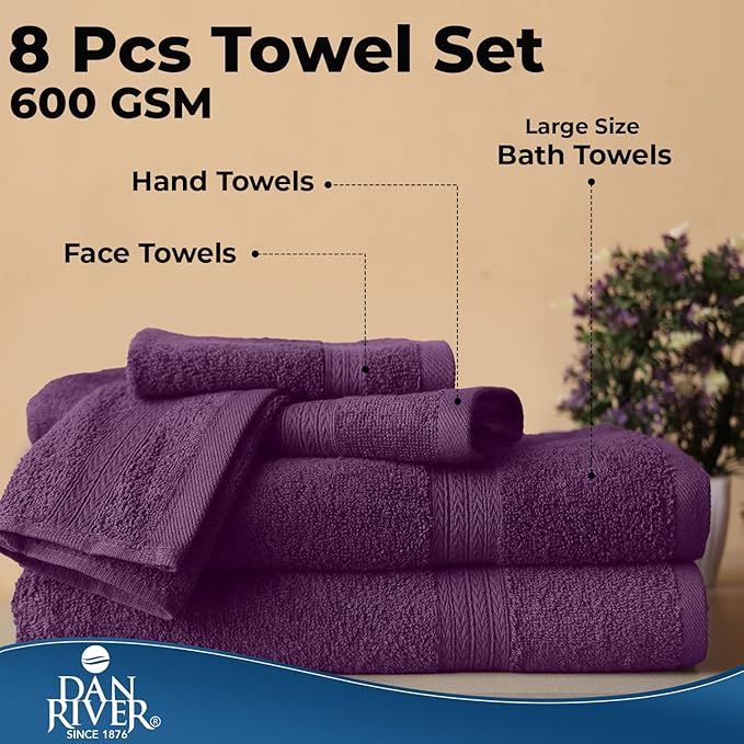 DAN RIVER 8 PC Luxury Bath Towels - Image 7