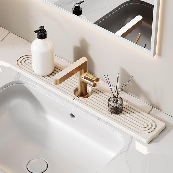 23.6 Inch Stone Faucet Mat for Kitchen Sink Splash Guard by Unknown
