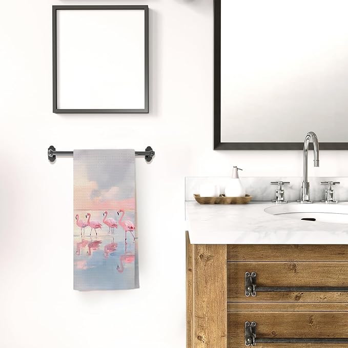 Watercolor Pink Flamingo Kitchen Towels, Flamingo Gifts - Image 4