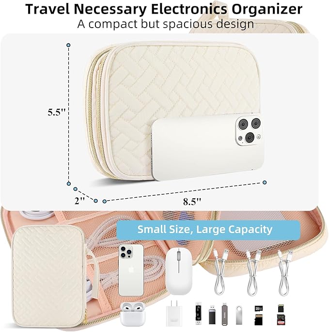 Electronics Organizer Travel Case, Charger Bag Cord Organizer Travel, Compact - Image 4