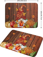 Fall Gnome Dish Drying Mat for Kitchen Counter, Autumn Pumpkin Maple Leaves - Image 2