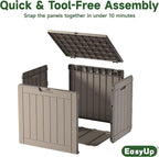EasyUp 30 Gallon Outdoor Storage Box Waterproof, UV Resistant Outdoor Deck Box, Resin Deck Boxes for Garden Tools Equipment, Gray - Image 4