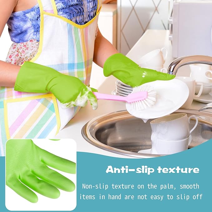 Rubber Reusable Gloves Long Household Dishwashing Gloves Kitchen Cleaning - Image 4