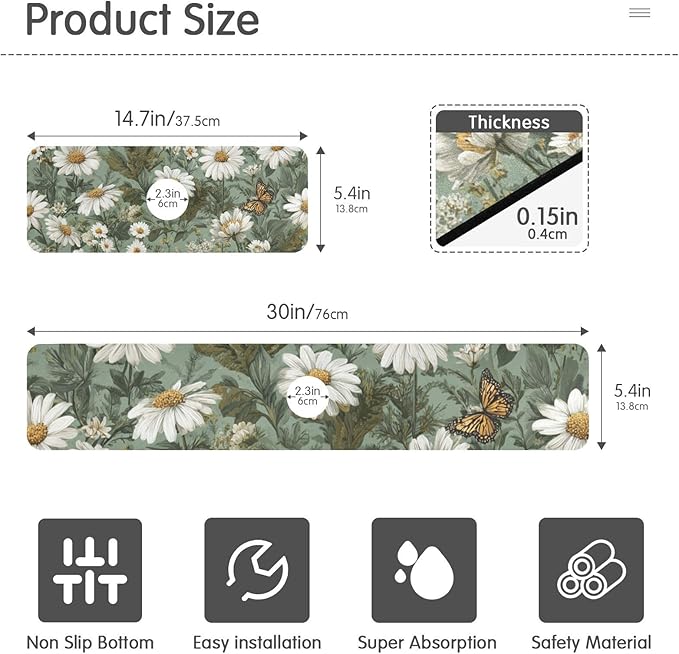 Kitchen Sink Splash Guard 1 PC 30 Inch Sink Faucet Mat Splash Guard - Image 2
