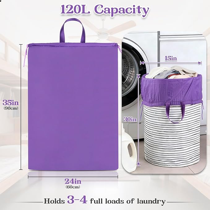 Heavy Duty Laundry Bag with Handles, Extra Large Drawstring Bag, Laundry Hamper - Image 2