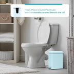 Home Zone Living 2-Pack 1.3 Gallon Small Powder Blue Bathroom Trash Can - Image 4