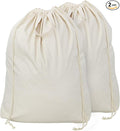 2 Pcs Canvas Laundry Bags with Carrying Handles & Drawstring Closure, by iwillCREATEPRO