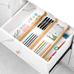 Bamboo Drawer Dividers 4 Pack, 16.4"-21.5" Expandable Drawer Organizer - Image 8