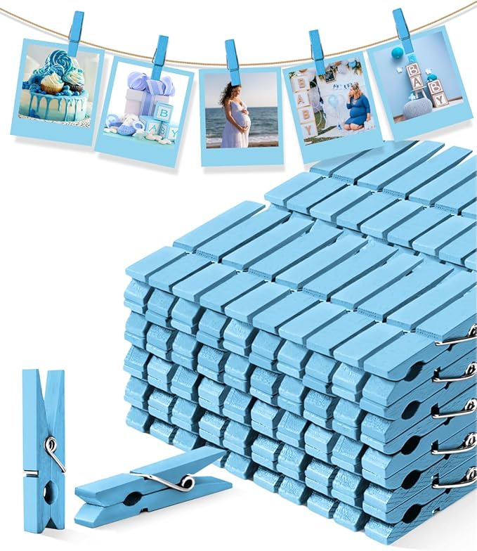 Clothes Pins Wooden Blue Colored Clothespins by SFSOONEAT