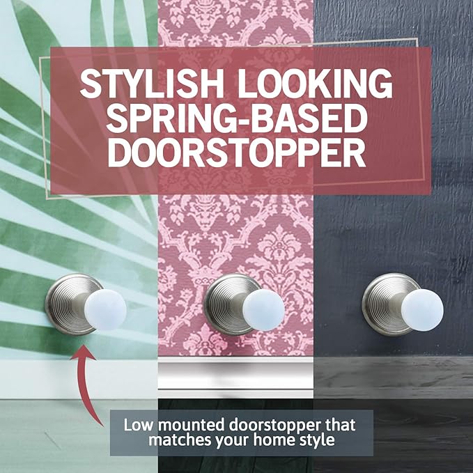 Jack N’ Drill Spring Door Stopper w/ 3X Hinge Pin Door Stops | Flexi Heavy Duty - Image 3