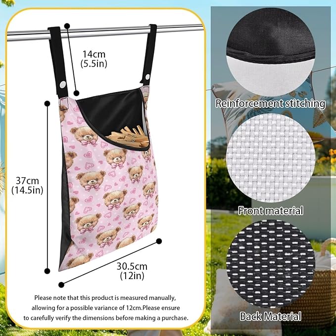 Clothespin Bag for Clothes Pin Holder for Outside and Clothes Line Pins - Image 6