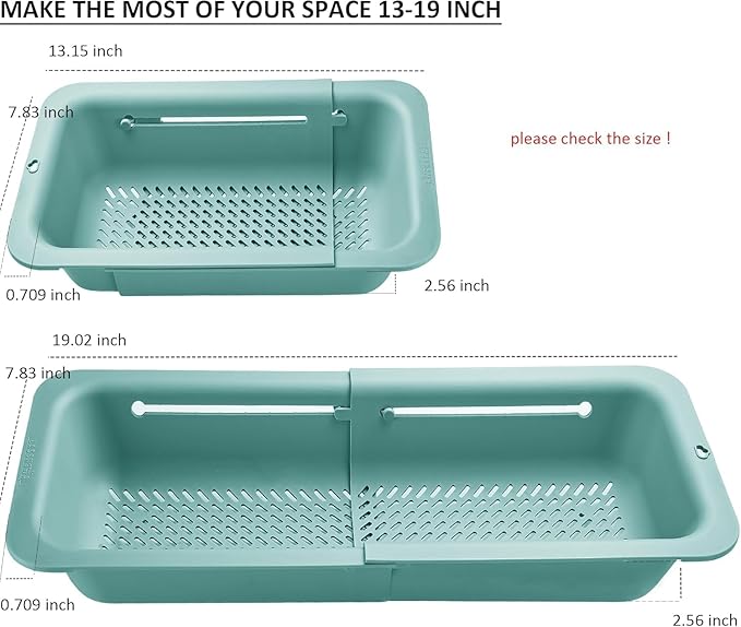 LASSHSWA Collapsible Colander for Kitchen, Over the Sink Strainer Basket for - Image 5