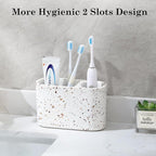 Luxspire Toothbrush Holder, 2 Slots Toothbrush and Toothpaste Holdersfor - Image 3