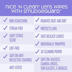 Nice 'N CLEAN SmudgeGuard Lens Wipes | Individually-Wrapped, Pre-Moistened - Image 8