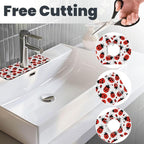 Kitchen Sink Splash Guard Faucet Mat Ladybug Cartoon 15"x5.5", Diatom Mat - Image 3