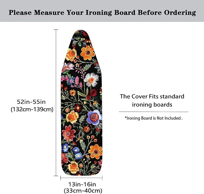 Colorful Flower Ironing Board Cover, Standard Size 15x54 Inch - Image 5