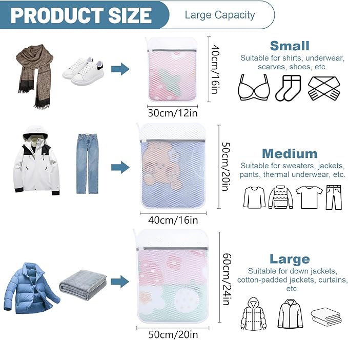3 PCS Durable Honeycomb Mesh Laundry Bags - Image 2