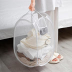 2pcs Pop Up Mesh Laundry Hamper Room Collapsible Storage Bin Lightweight Basket - Image 4