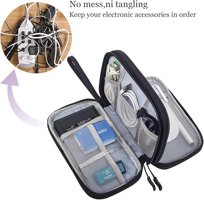 Electronics Organizer Travel Bag, Small Cable Organizer Case Waterproof - Image 7