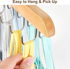 Bra Hanger for Closet, Tank Top Organizer 20 Hooks Capacity Foldable Wood Space - Image 5