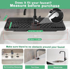 17 Inch Faucet Mat For Kitchen Sink Splash Guard Behind Faucet, ，5°Slope Fast - Image 2