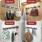 Coat Rack, Heavy Duty Stainless Steel 5 Tri Coat Hook Hanger, Wall Mounted - Image 5
