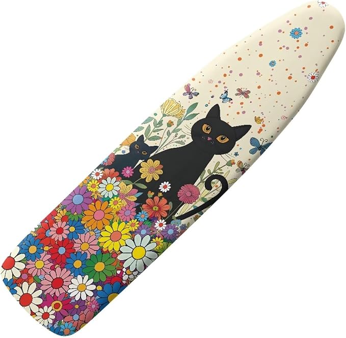 Flower Ironing Board Cover 15x54 Standard Size Black Cat Pattern Ironing Board by Hinthetall