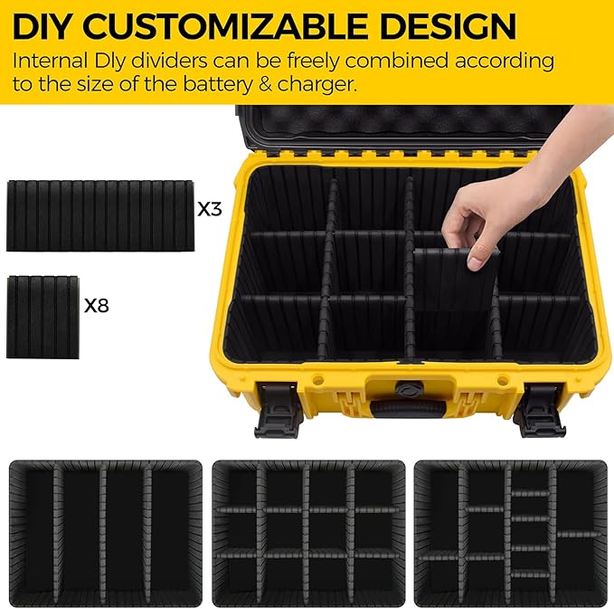 Case for Dewalt Battery- Extra Large Hard Storage Box - Image 2