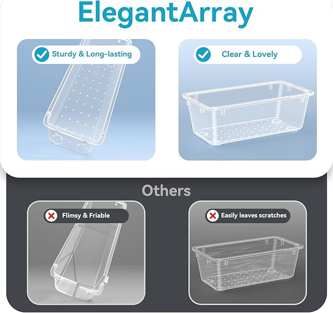 48 PCS Drawer Organizer Set, 4 Sizes Tool Storage Trays, Stationeries - Image 4
