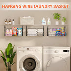 3-Pack Hanging Laundry Room Organizaton：Foldable Laundry Basket Wire Basket - Image 6