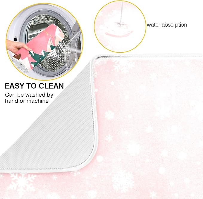 Christmas Tree Pink Dish Drying Mat - Image 2