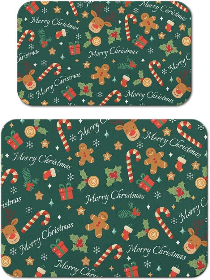 Christmas Dish Drying Mat for Kitchen Counter 2 Pack by Unknown