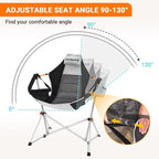 KingCamp Hammock Chair with Footrest – Heavy Duty Swinging Rocking Camping Chairs for Adults up to 400lbs, Folding Portable Oversized Rocker with Cup Holder & Pillow for Outdoor Beach Lawn RV Sports - Image 4