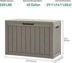 YITAHOME 45 Gallon Deck Box, Outdoor Storage Box for Patio Cushions, Outdoor Tools, Gardening Tools, Sports Equipment, and Throw Pillows, Lockable and Waterproof, Brown - Image 7
