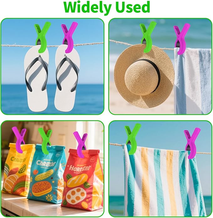 Beach Towel Clips for Beach Chairs Cruise, Strong Grip Clothes Pins Non-Slip - Image 7