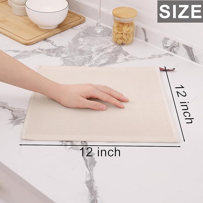 Homaxy 100% Cotton Waffle Weave Dish Cloths - Image 5