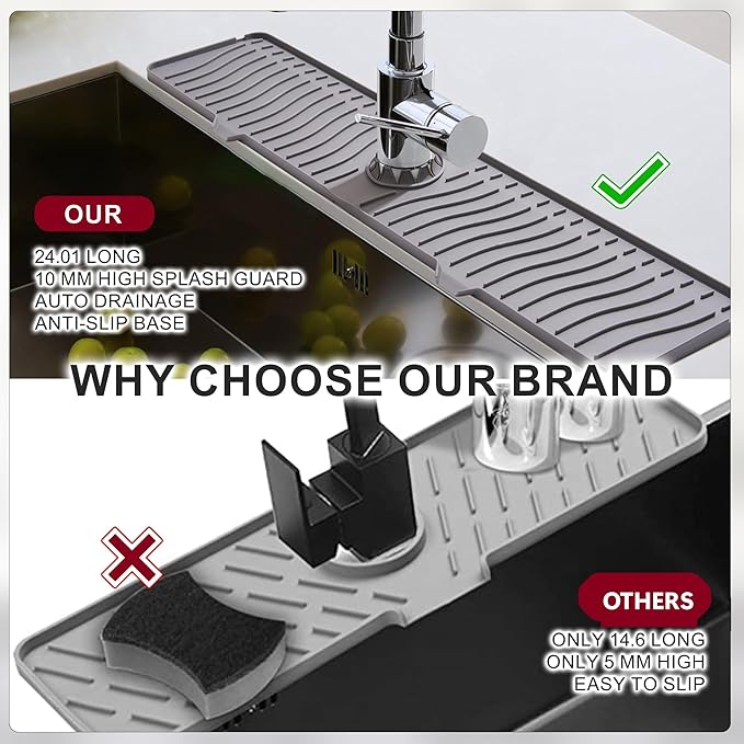 ODRAGO Silicone Kitchen Sink Splash Guard - Image 8