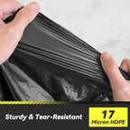 100 Count 55-60 Gallon Trash Bags, Sturdy & Tear-Resistant Commercial Can - Image 3