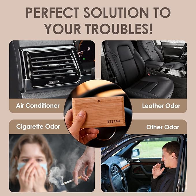ttstar Car Air Freshener Long Lasting 3 Pack Wood Air Fresheners Refill - Image 8