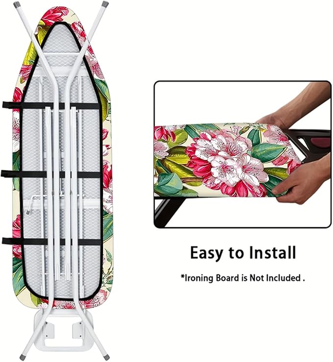 Nuxovilar Red & White Floral Pattern Ironing Board Cover, 15×54 inch, Fits Most - Image 5
