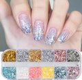 12 Colors Glitter Nail Art Sequins, Holographic Irregular Iridescent Shiny Nail by VezocimManicureArt