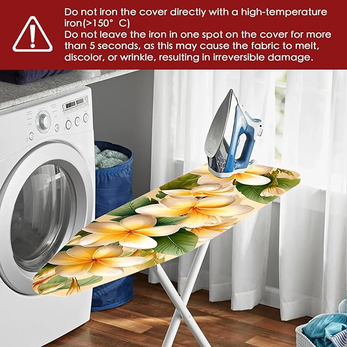 Nuxovilar Yellow & White Floral Pattern Ironing Board Cover, 15×54 inch - Image 6