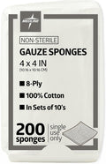 Medline 4 x 4 inch Gauze Sponges, 100% Cotton, 8-Ply Woven Non-Sterile Gauze by Medline