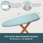 Ironing Board Cover and Pad 18x49， Extra Wide Thick Iron Padding, Scorch and - Image 5