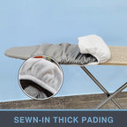 Ironing Board Cover and Pad 18x49, Extra Wide, Thick Padding, Elastic Edge - Image 2