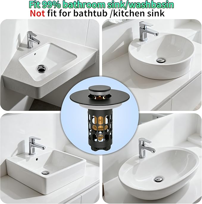 Sink Stopper Bathroom Drain, Universal Bathroom Sink Drain Strainer - Image 5