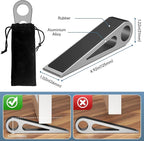 Heavy Duty Door Stopper for Bottom of Door, Aluminum & Rubber Door Stop Wedge- - Image 2